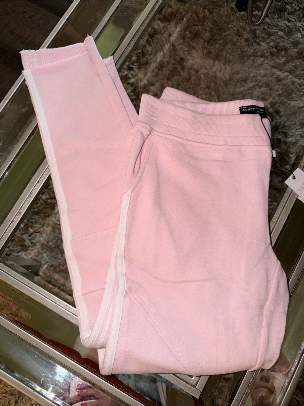 Generation Love Light Pink Sweatpants with White Side Trim